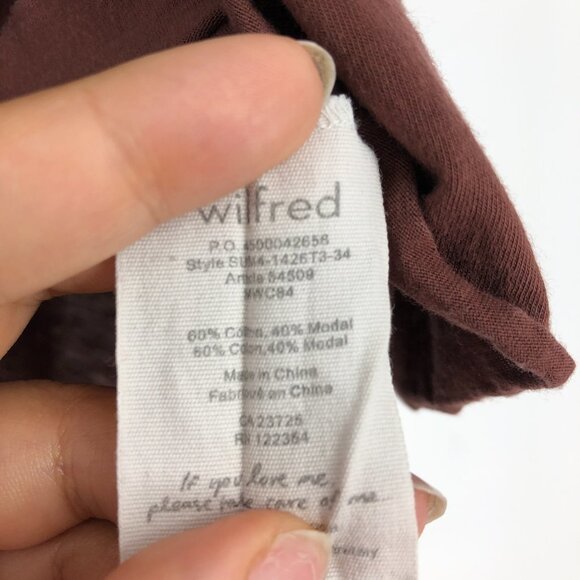 Wilfred Clay Brown / Burgundy  Scoop Neck Short Sleeve T-Shirt size XXS - Picture 8 of 16